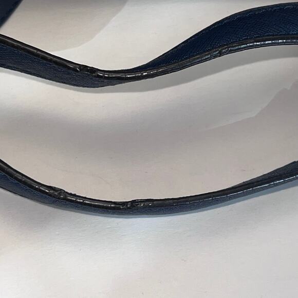 Michael Kors Navy Blue Saffiano Leather Cynthia Tote with Gold Hardware - Picture 16 of 16